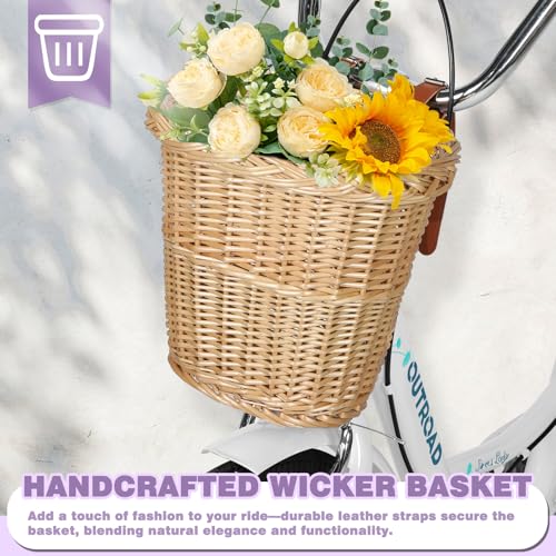 Max4out 24 Inch Rattan Basket Bike
