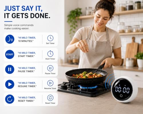 DLUCK Digital Rotating Magnetic Kitchen Timer with Voice Control - Image 5