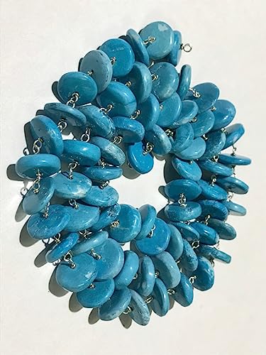 Turquoise naturelle perles lisses sans défaut pour fabriquer collier durable