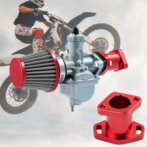 Image of SOFO 212cc Intake Pipe Inlet Manifold - w /Gasket Screw Performance Part for Predator 212 Honda GX160 GX200 Coleman ct200u for 6.5HP OHV Chinese 196cc Clone Engines (Red)