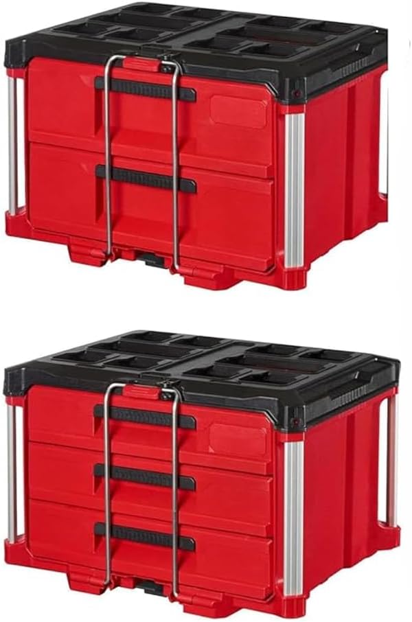 For Milwaukee Tool 48-22-8442 Packout 2 Drawer Durable Tool Box w/ 50lbs Capacity, Part no# 48-22-8443 3 Drawer Durable Tool Box w/ 50lbs Capacity
