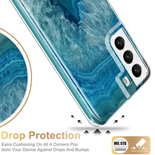 Esdot For Samsung Galaxy S22 Case,Military Grade Passing 21Ft Drop Test,Rugged Cover With Fashionable Designs For Women Girls,Protective Phone Case For Galaxy S22 6.1" Agate Stone #TOP4
