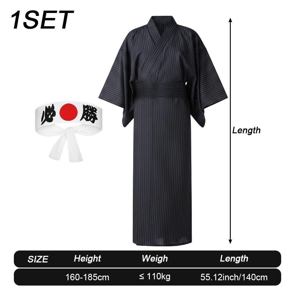 Japońskie kimono Yukata dla mężczyzn, tradycyjny kostium samurajski hakama, strój cosplay