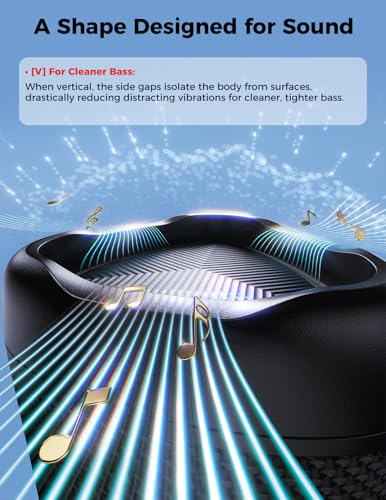 BolaButty Bluetooth Speaker with HD Sound, Portable Wireless, IPX5 Waterproof, Up to 20H Playtime, TWS Pairing, BT5.3, for Home/Party/Outdoor/Beach, Electronic Gadgets, Birthday Gift (Black) - Image 8