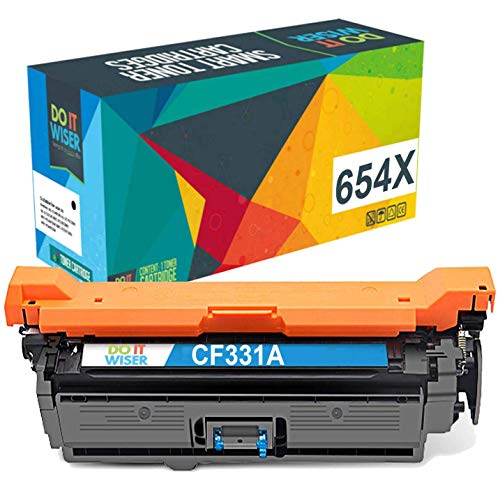 Do it Wiser Compatible Toner Cartridge Replacement for HP 654A CF331A for use in HP Laserjet M651 M651N M651DN M651XH (Cyan)