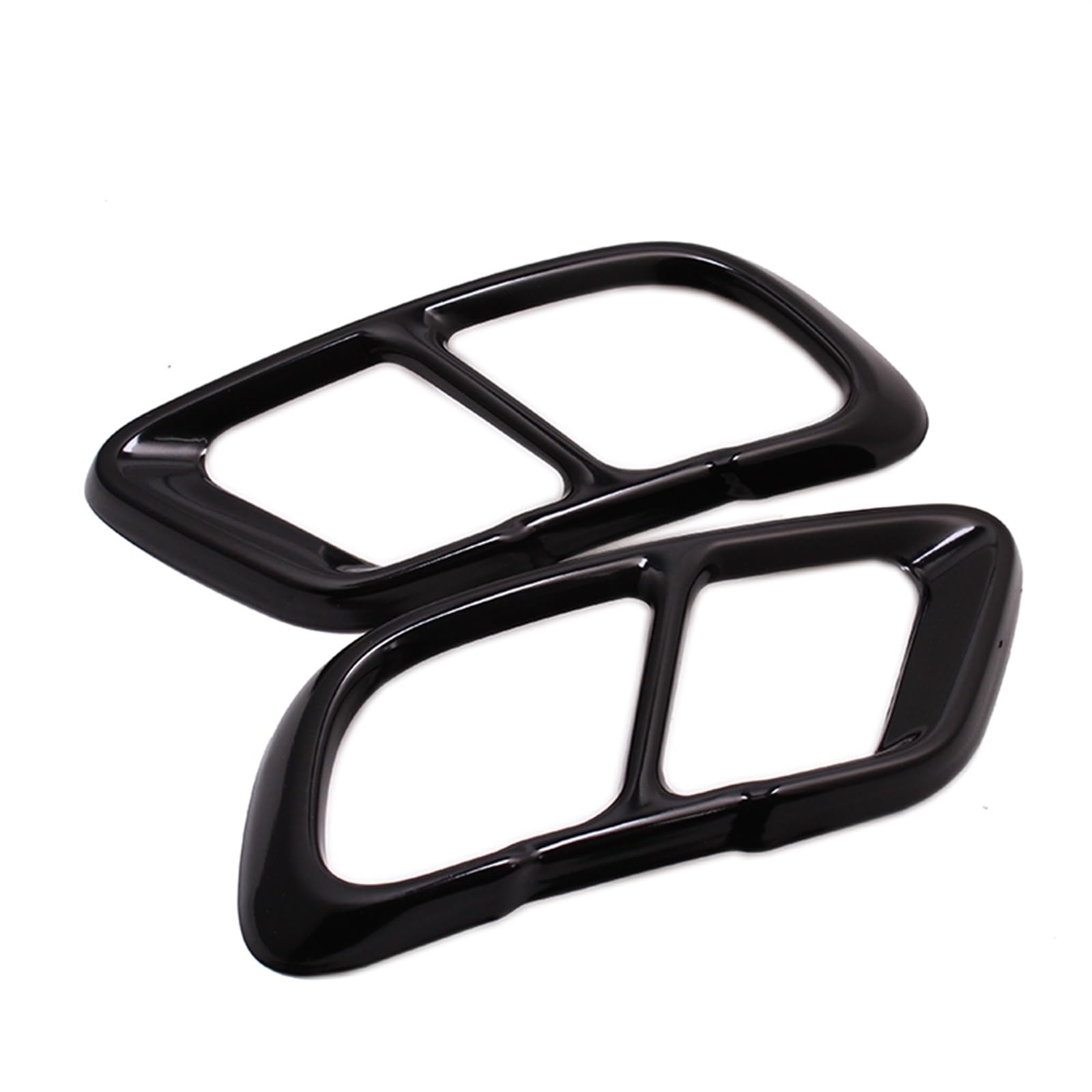 Roestvrij staal, staart keel trim cover, uitlaat uitlaatpijp trim frame cover, uitlaatdemper pijp tip modellering cover trim voor BMW X5 X6 X7 G05 G06 G07 M sport 2019-2022 (glans zwart
