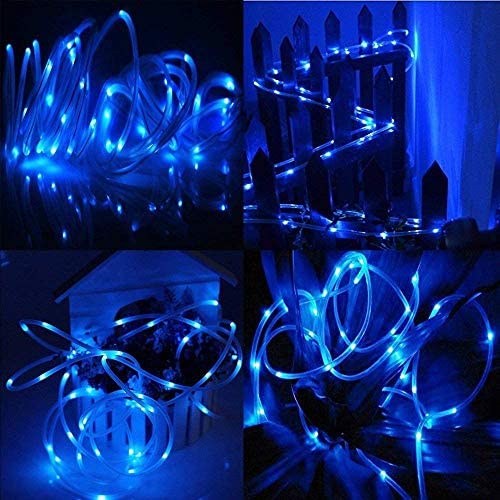 Soco 2 Pack 120 Led Solar Rope Lights Outdoor,Each 39.5Ft 8 Modes Rope Lights Outdoor Waterproof ,Pvc Tube Copper Wire Fairy String Lights Decor For Pool Camping Trampoline Patio Yard Fence (Blue) #TOP6