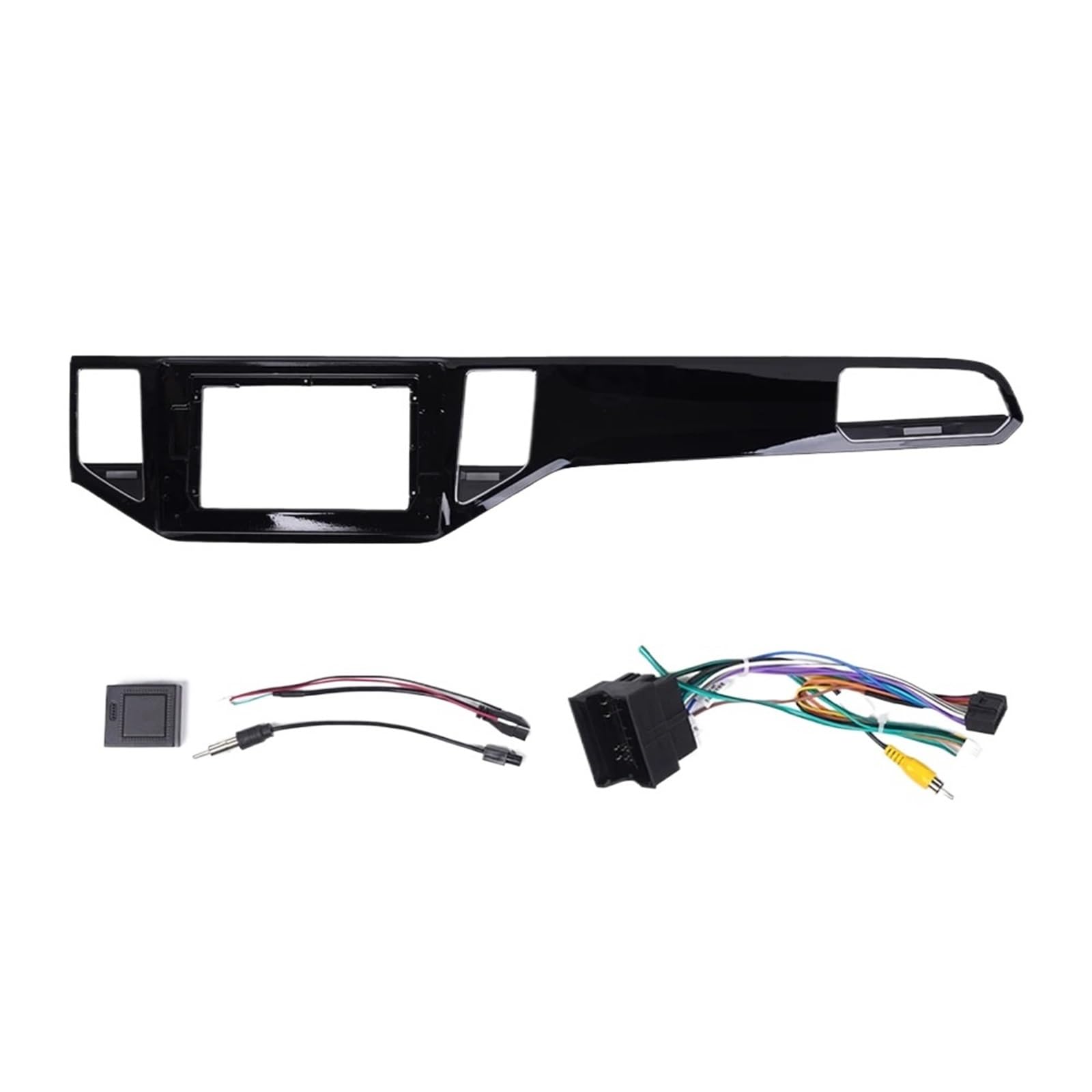 Autoradio Rahmen Pasuje do VW pasuje do GOLF SPORTSVAN 2016-2019 nawigacja samochodowa GPS wieża stereo oblicowania rama panelu 2Din 10 Cal Ramka do radia(Frame and cables)