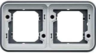 Soporte de empotrar, 2 elementos, horizontal, gris