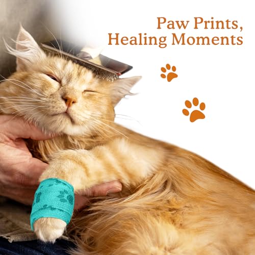 FriPuP Self-Adhesive Vet Bandage Wrap, First Aid Medical Tape for Wrists Ankles Fingers, Great for Sports & Daily Activities, Individually Wrapped, 2 Inch, 6 Rolls, Azure Tides — view 6
