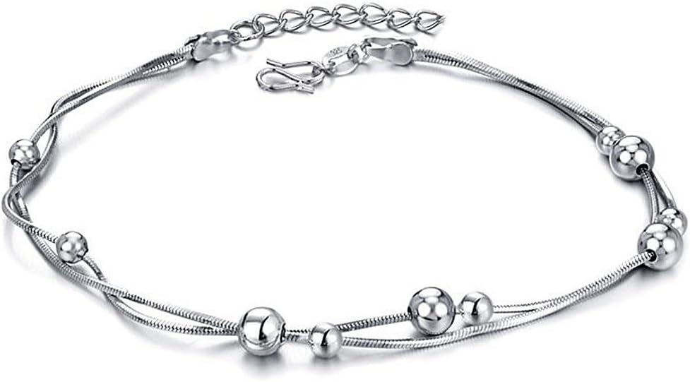 Women's Anklets, 925 Sterling Silver Ball Anklet for Women, Jewellery with Gift Box