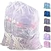 2 PCS Mesh Laundry Bags-24"x 36",Heavy Duty Drawstring Bags, White Large Laundry Liners Double Mesh Material, Ideal Machine Washable Storage Bags for College, Apartment Dweller (24''x 36'' 2 PCS)
