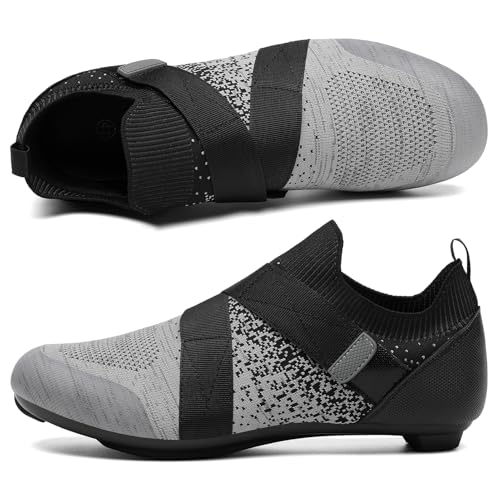 KESCOO Unisex Cycling Shoes Compatible with Peloton Bike Delta Cleats Included Indoor Outdoor Road Spin Bike Shoes for Men Women, Grey 47 - Image 5