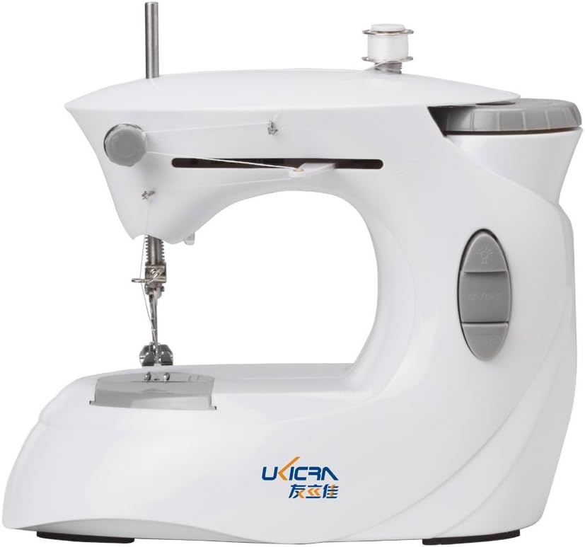 Ukicra Double-Speed Sewing Machine with Straight Stitching and Built-in LED Light, Mini