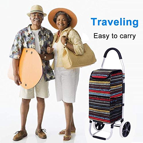 LDBDASA Einkaufen Klappwagen Warenkorb Auf Rädern Große Und Leichte Einkaufswagen Mit Abnehmbarer Tasche, Maximale… – Bild 7