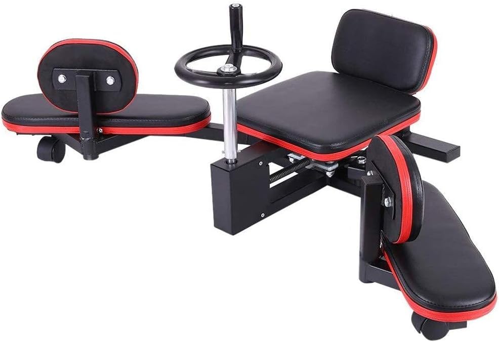 X MAXSTRENGTH Leg Stretcher Heavy Duty 330LBS Leg Stretching Machine Improve Leg Flexibility Leg Stretching Training Machine for Home Gym Split Fitness Machine, Red Black