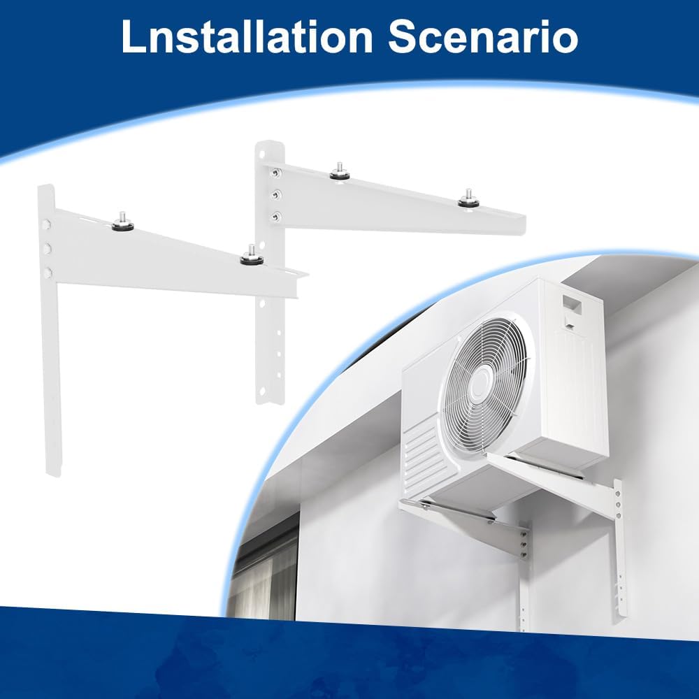 Outdoor Mini Split Wall Mounting Bracket for 9000 Btu to 18000 Btu Ductless Mini Split Air Conditioner AC Heat Pump Systems, Heavy Duty AC Support Bracket for Outside, Holds Up to 330lbs