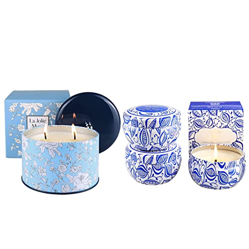 La Jolie Muse Citronella Candles Outdoor Large, Natural Soy Wax Citronella Candles Indoor Set Of 3, 14.1 Oz, 6.5 Oz #TOP16