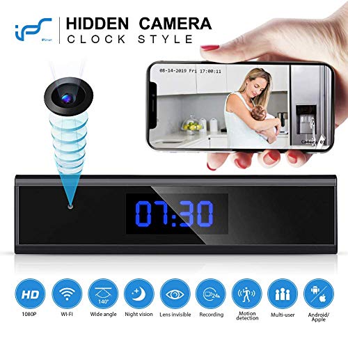 Cámara Espía, 1080P Cámara Oculta Reloj con Detección de Movimiento con Visión Nocturna Mini Cámara Espía Oculta Inalámbrica con Reproducción - Cámara de Vigilancia