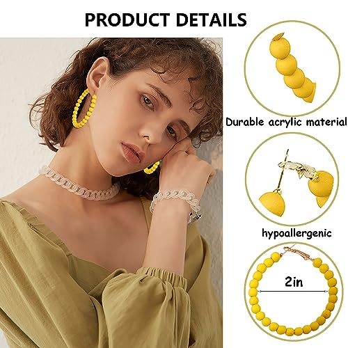 CASDAN 12 Pairs Beaded Hoop Earrings for Women Bohemian Circle Round Bead Earrings Colorful Vintage Acrylic Beads Dangle Earrings2