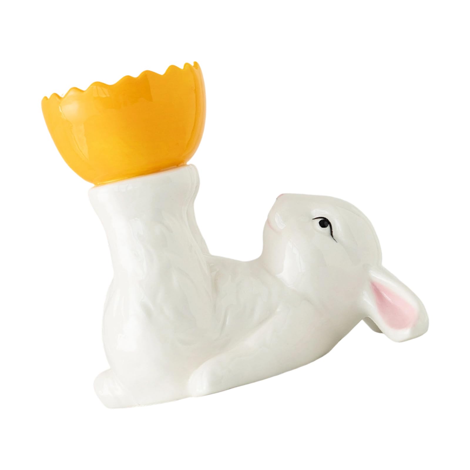 Piceioep Hand-Painted Ceramic Easter Holder for Holiday Table Decor and Party Lovely Rabbits Eggs