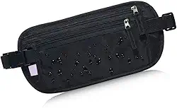 Pochete Doleira Bolsa de Cintura Ajustável com Zíper, Bolsa de Viagem Passaporte Multiuso para Homem, Mulher Com Elástico