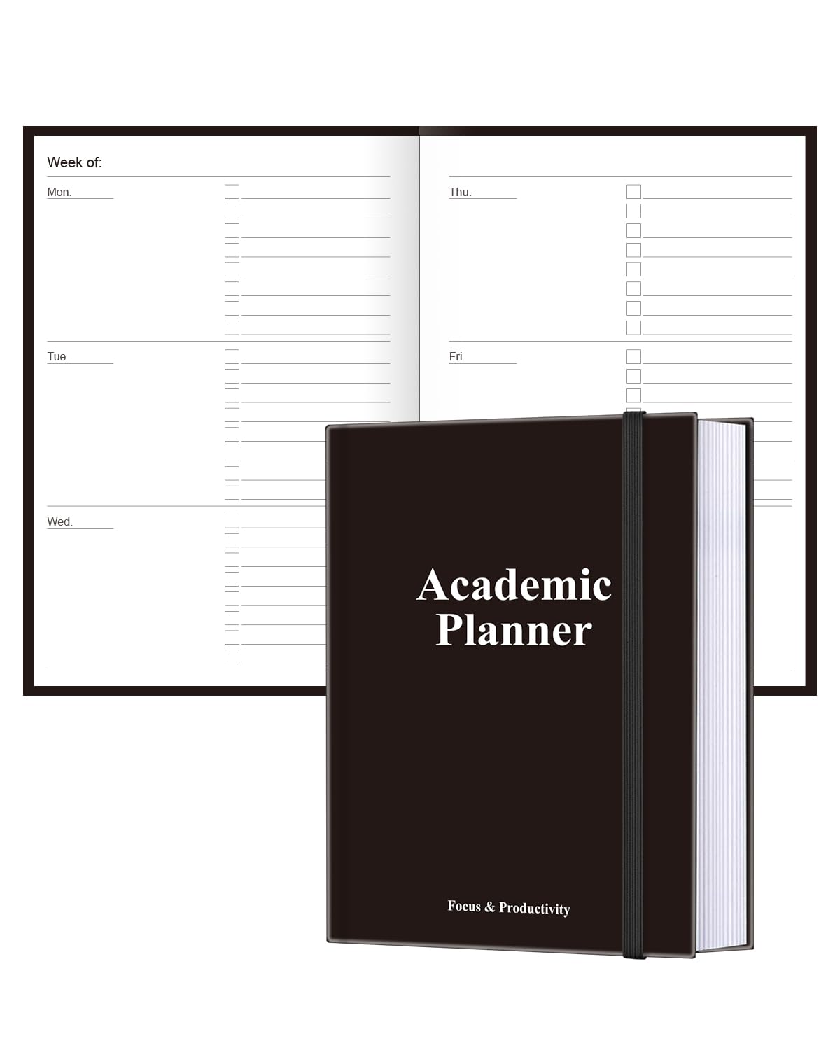 Academic Planner for 2025 2026 or Anytime β A5 Undated Weekly Student Planner For Homeschool, High School, College & Nursing Students, 200 Pages, 5.8" x 8.5", Black