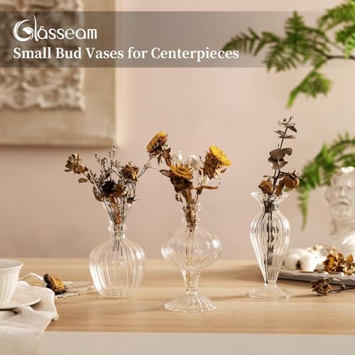 Petits vases transparents côtelés d'artisanat d'art pour réception - 6