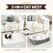 MAIYADUO Weiches Katzenbett Waschbar 60x45 cm Plüsch Haustierbett für Katzen und Kleine Hunde, 2 in 1 Katzenbett Schlafsack Warmes Haus Katzenkissen Katzendecke Waschbares Nest Bett für Katzen