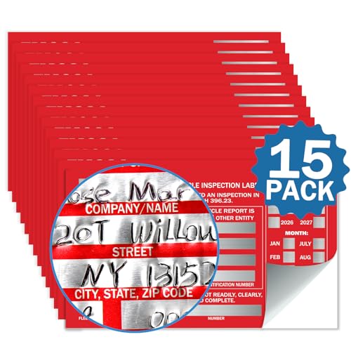 Image of PUNCHMAN 15 Pack Red Aluminum Self-Adhesive Labels - Permanent Organizational Tags for Office, Inventory, Asset Management | 6 inch X 3.5 inch Durable Adhesive Labels