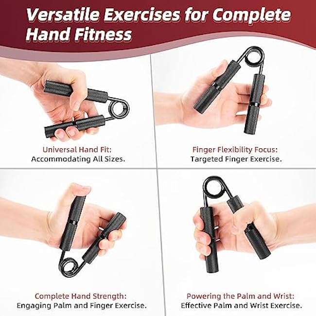 Hand Grip Strengthener Set, 6-Pack 50LB to 300LB Hand Grips Finger Strengthener, Heavy-Duty Grip Strength Trainer with Protective Foam for Forearm Exercise, Hand Gripper, Hand Therapy, Ideal for Home Gym and Muscle Building