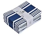 [20"x30", 6 Pack] Premium Kitchen Towels and Dishcloths Sets, Cotton Dish Towels for Kitchen, Indigo