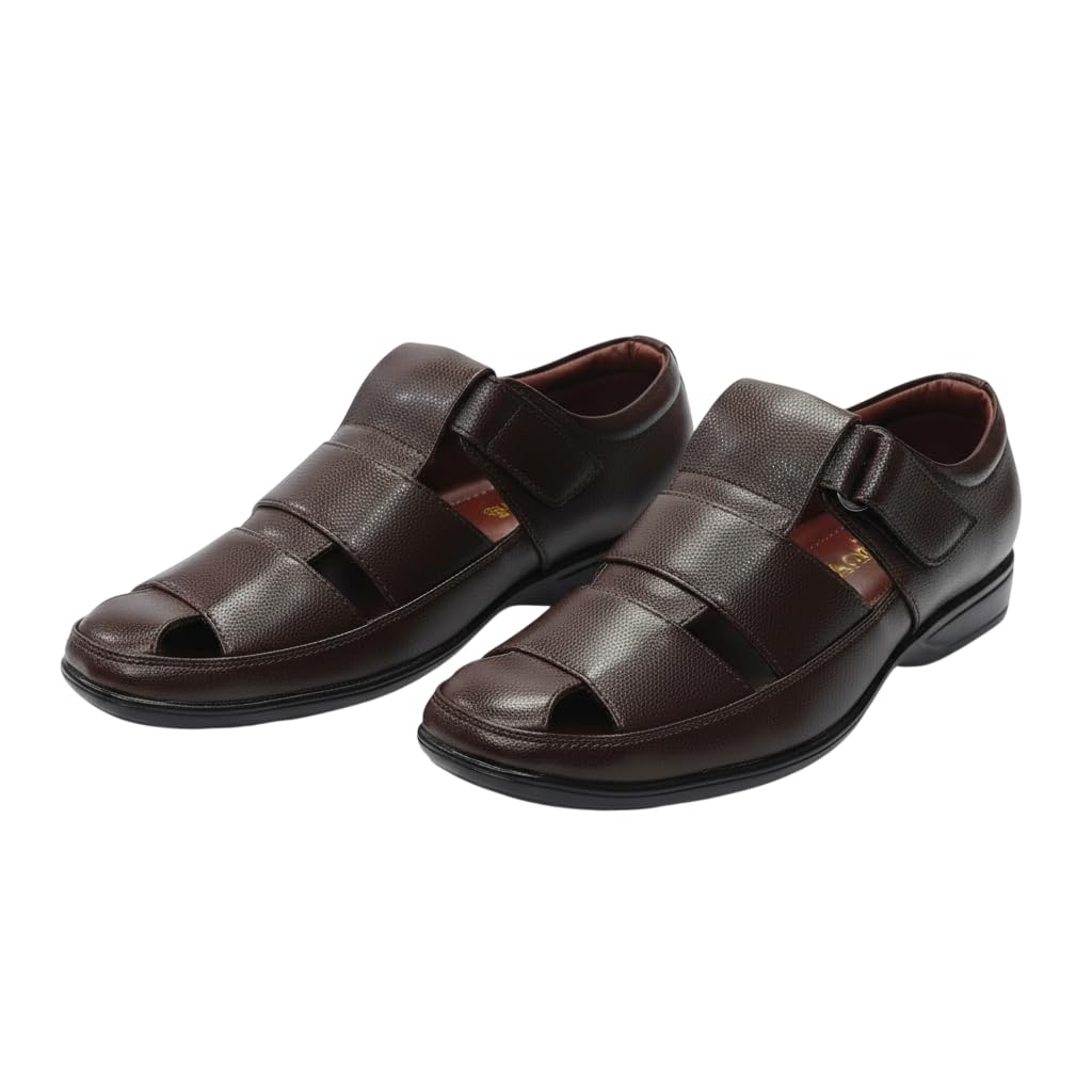Secure Comfort Men’s Sandals - Premium Synthetic Leather Upper with PU Sole | Lightweight, Cushioned & Durable Everyday Footwear for Daily Use, Gifting & Casual Outings-image-17