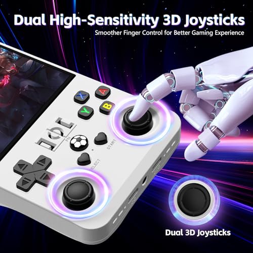 Image of R36MAX Retro Handheld Games Console, Retro Gaming Console with Open Source Linux System, Built-in 22,000+ Classic Game, Video Game Consoles with 4.0 inch IPS HD Screen, 4000mAh Battery (White 128GB)
