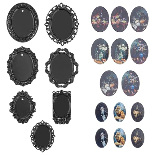 HOBBIESAY Mini marco de fotos vintage pequeño barroco antiguo de aleación marco de joyas mini casa decoración casa de muñecas accesorios miniatura decoración para DIY foto vacaciones fiesta boda