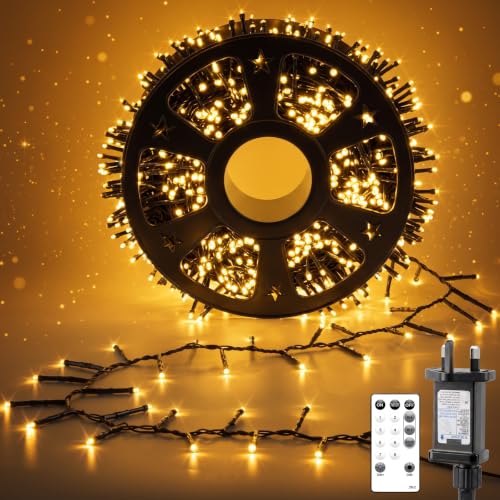 Cluster Lichterkette Warmweiß für Weihnachtsbaum - 30m 1200LED...