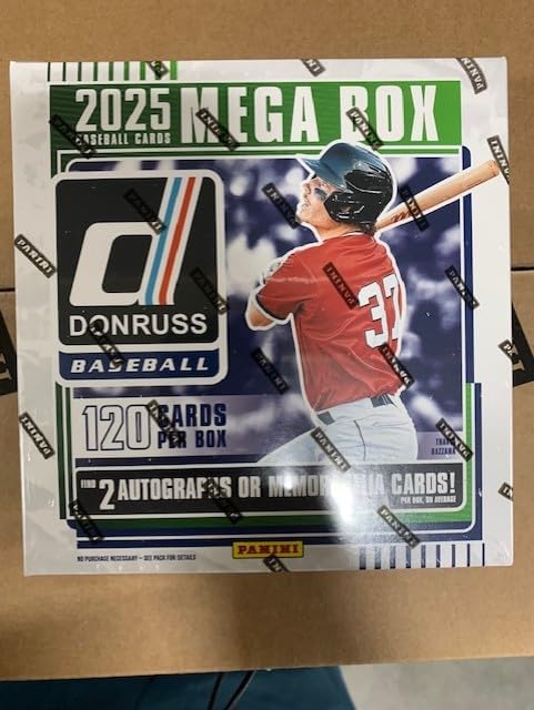 New 2025 Donruss Baseball MEGA Box, 120 Cards, 2 Autograph or Memorabilia Cards Per Box - Chance for Nick Kurtz RC