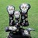 Montela Golf Club Covers,Colorful Skeleton Putter Cover Driver Covers Fairway Wood Headcover Hybrid Cover Leather Blade Putter Headcover Mallet for Brand