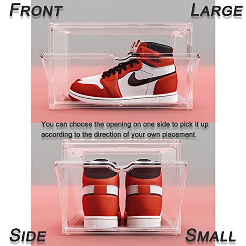 Clear Stackable Purse And Handbag Storage Organizer For Closet, 9 Packs Magnetic Acrylic Double Door Storage Containers- Both Front And Side Open, 360° Fully Transparent Display Case For Bag/Shoes/Book/Collectibles/Toys #TOP5