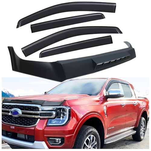 Deflectores de viento Ford Ranger 2024, protectores de capó y accesorios T9 Platinum.