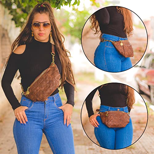 Pochete Feminina Estilosa Moderna Bolsa de Ombro Golden Fenix Cor:Café;tamanho:M