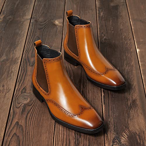 FRASOICUS Men's Chelsea Boots Mens Genuine Leather Dress Boots3
