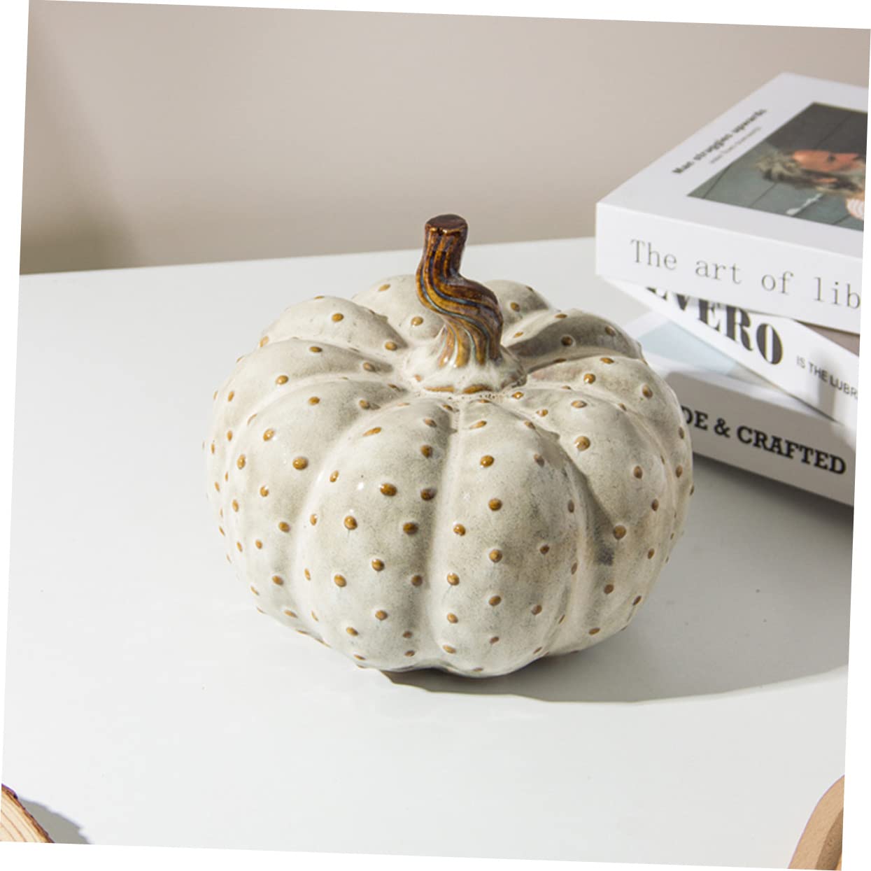 Cabilock Keramik Kürbis Deko Realistische Kürbis-Ornament Tischdekoration Keramikkürbis für Herbst und Herbstdeko Kürbis-fotodekoration