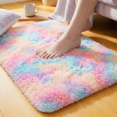 Tapete decorativo antimanchas arcoíris 2ft x 3ft miniatura 3