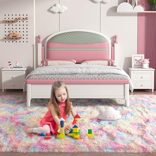 8x10 ft Fluffy Rainbow Area Rug for Bedroom Soft Fuzzy Living Room Rug Non-Slip Shag Rugs Carpet for Nursery Kids Play Room Dorm Office Indoor Modern Plush Carpets