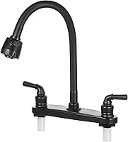 Vista 1 de Grifo de cocina para RV no metálico, caño flexible para casas rodantes, autocaravanas, remolques de viaje (negro)