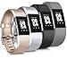 Tobfit Compatible for Fitbit Charge 2 Bands (4 PACK), Sports Waterproof Replacement Bands Compatible for Fitbit Charge 2, (Classic-Champagne gold, Silver, Black, Gray, Large)