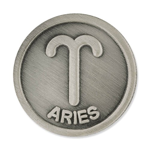 PinMart Antique Silver Aries Zodiac Ram Symbol Lapel Pin PinMart Antique Silver Aries Zodiac Ram Symbol Lapel Pin