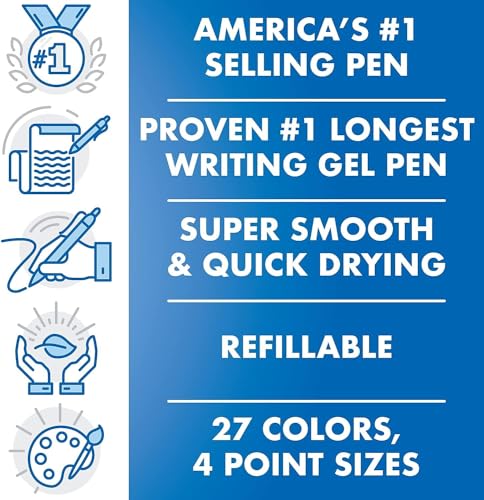 Bolígrafos Premium de Gel Retráctiles G2 Azul Pack 8 miniatura 6