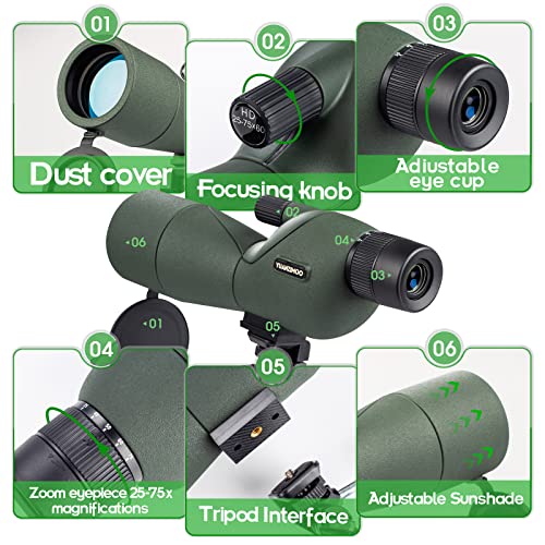 YUANZIMOO 25-75x60 スポッティングスコープ YZMspscopeGREEN の商品画像 2